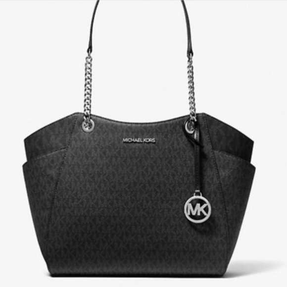 Michael Kors Black Tote with Signature Monogram NEW - Picture 4 of 7